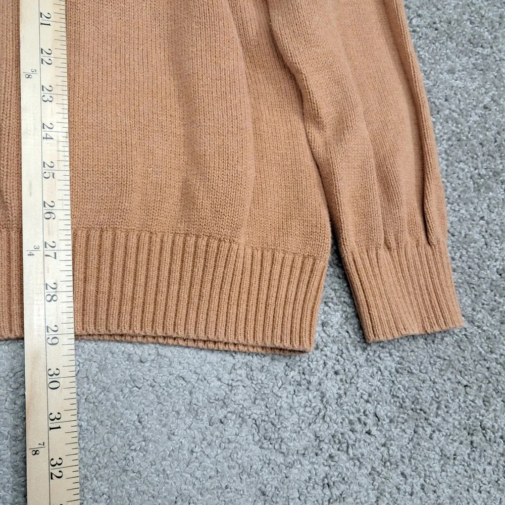 St‎ Johns Bay Mens XXL Tan 100% Cotton Quarter Zip Pullover Sweater Classic Knit